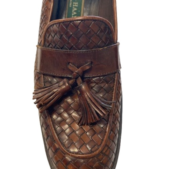 Cole Haan Brown Woven Leather Loafers